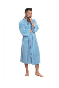 Pánský froté župan kimono ve světle modré barvě