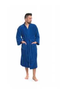 Pánský froté župan kimono v modré barvě