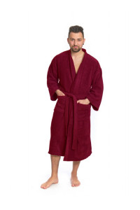 Pánský froté župan kimono ve vínové barvě