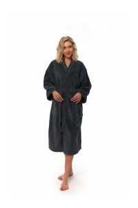 Dámský župan střihu kimono tmavě šedý