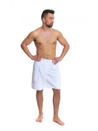 Pánský saunový kilt bílý