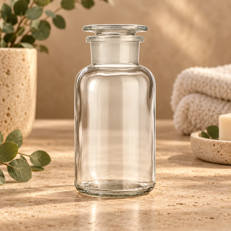 Skleněná dóza se zátkou, čirá, 500 ml