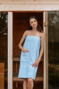 Dámský bavlněný saunový kilt, Světlá modř