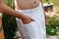 Pánský bavlněný saunový kilt, Bílá
