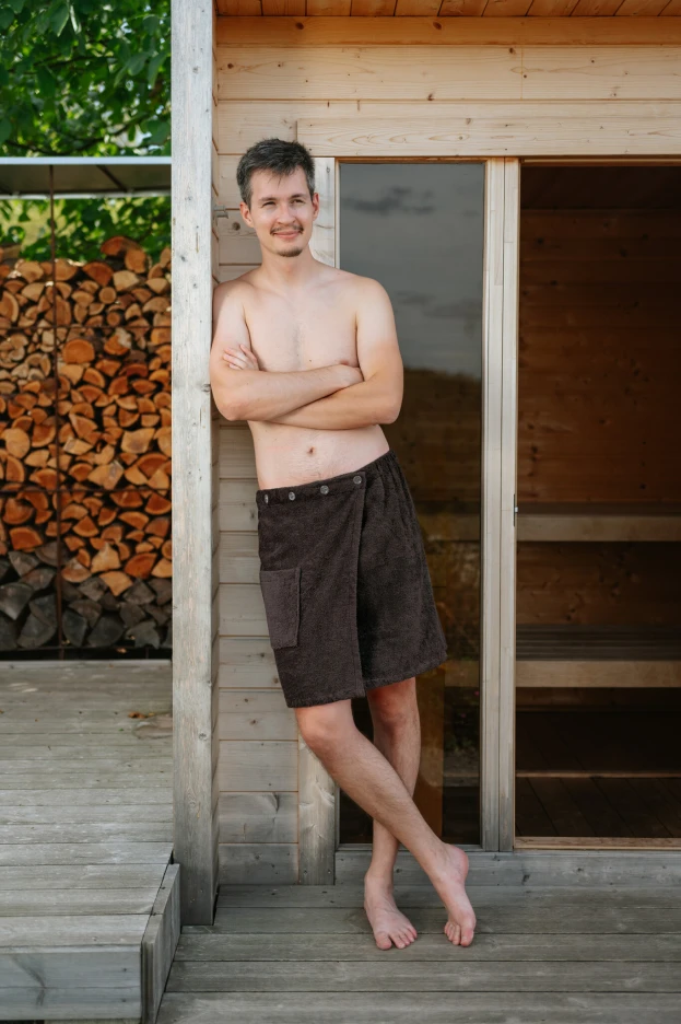 Pánský froté saunový kilt, Hořká čokoláda
