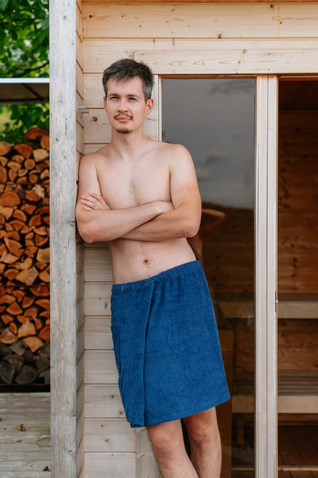 Pánský froté saunový kilt, Námořnická modř