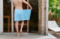 Pánský bavlněný saunový kilt, Světlá modř