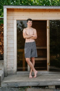 Pánský bavlněný saunový kilt, Tmavě šedá