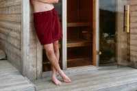 Pánský bavlněný saunový kilt, Vínová