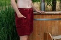 Pánský bavlněný saunový kilt, Vínová