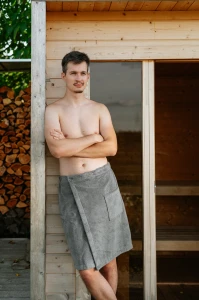 Pánský saunový kilt z mikrobavlny, Šedá