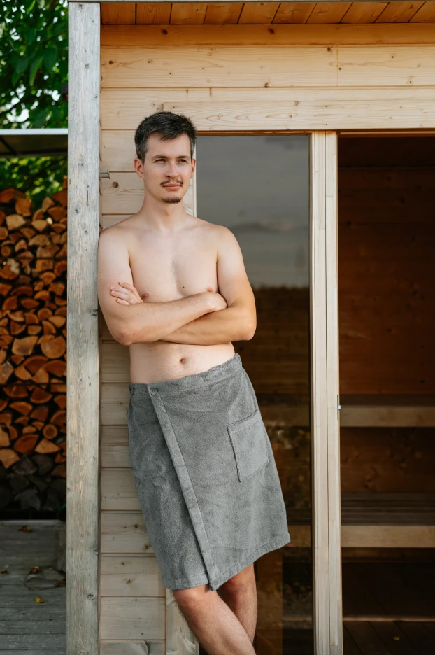 Pánský saunový kilt z mikrobavlny, Šedá