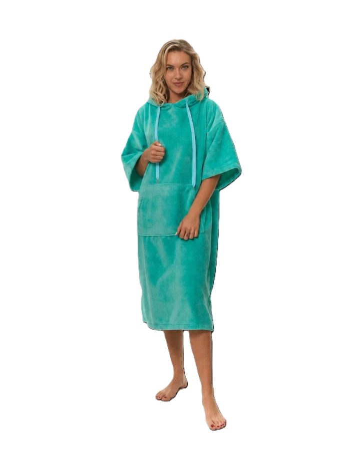 Dámské plážové pončo, Tyrkysová