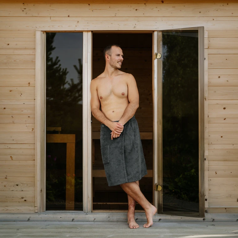 Pánský bambusový saunový kilt, Antracit