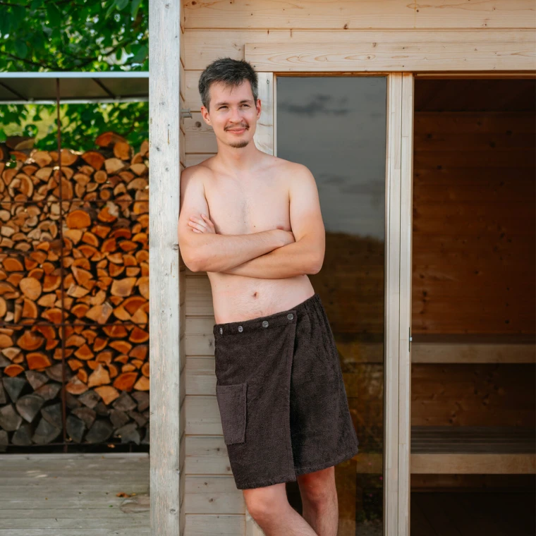 Pánský froté saunový kilt, Hořká čokoláda