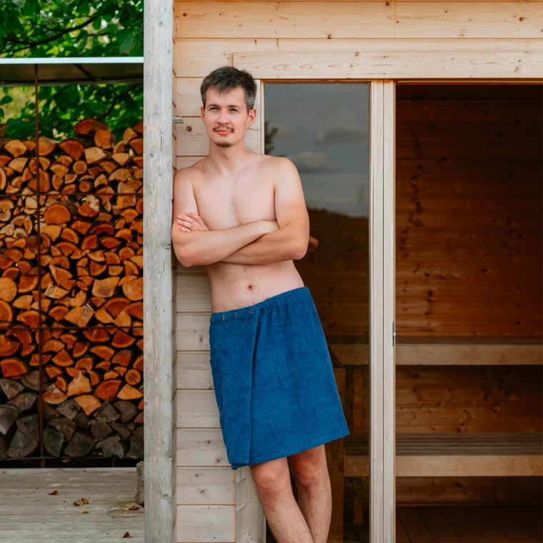 Pánský froté saunový kilt, Námořnická modř