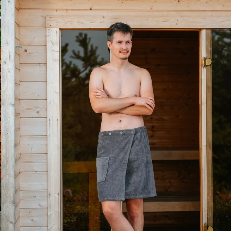 Pánský bavlněný saunový kilt, Tmavě šedá