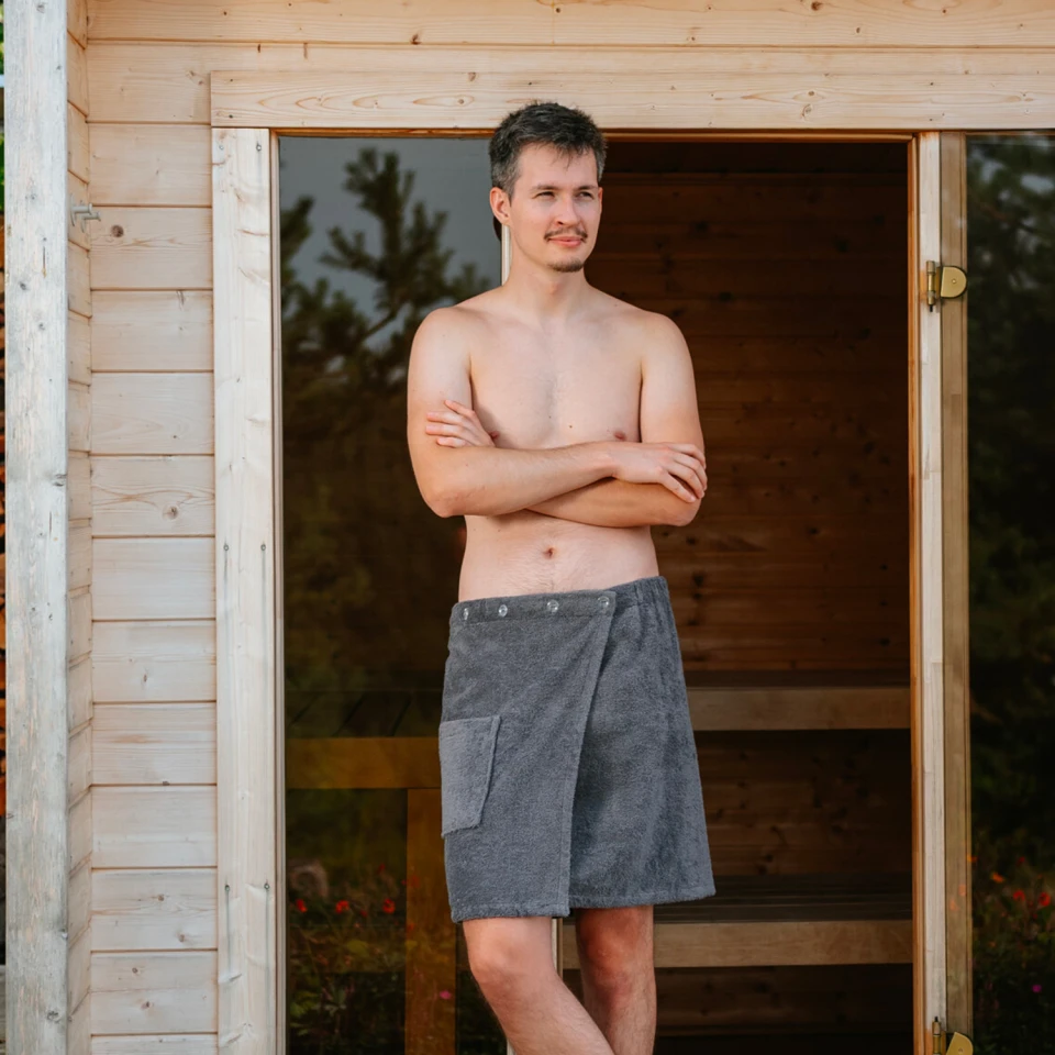 Pánský bavlněný saunový kilt, Tmavě šedá