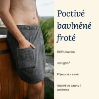 Pánský bavlněný saunový kilt, Tmavě šedá