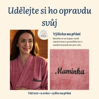 Dámský bambusový župan Kimono, Pudrová růžová