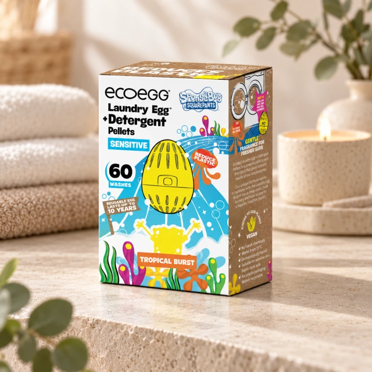 Ecoegg Prací vajíčko SpongeBob Sensitive s tropickou vůní – na 60 pracích cyklů