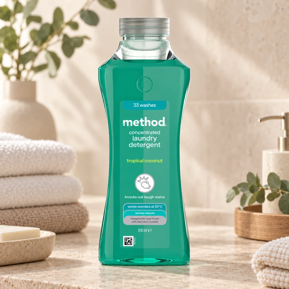 METHOD Tekutý prostředek na praní, 990 ml - Tropický kokos