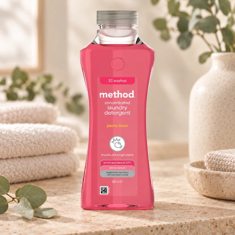 METHOD Tekutý prostředek na praní, 990 ml - Pivoňka