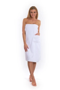Sada White: župan KIMONO + dámský saunový kilt + osuška