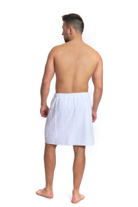 Sada White: župan KIMONO + pánský saunový kilt + osuška