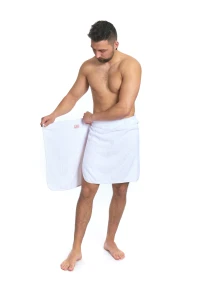Sada White: župan KIMONO + pánský saunový kilt + osuška