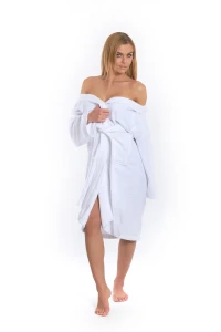 Sada White: župan KIMONO + dámský saunový kilt + osuška