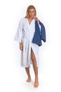 Sada White: župan KIMONO + dámský saunový kilt + osuška