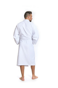 Pánský froté župan střihu kimono bílý - zadní pohled