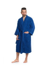 Sada Navy Blue: župan KIMONO + pánský saunový kilt + osuška