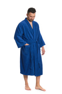 Sada Navy Blue: župan KIMONO + pánský saunový kilt + osuška