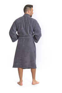 Sada Dark Grey: župan KIMONO + pánský saunový kilt + osuška