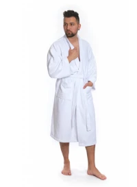 Sada White: župan KIMONO + pánský saunový kilt + osuška