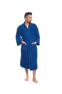 Sada Navy Blue: župan KIMONO + pánský saunový kilt + osuška