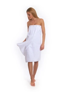Sada White: župan KIMONO + dámský saunový kilt + osuška