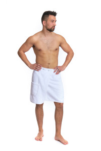 Sada White: župan KIMONO + pánský saunový kilt + osuška