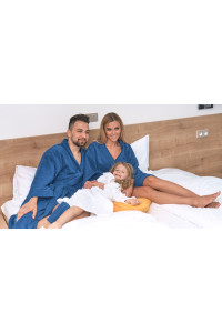 Sada Navy Blue: župan KIMONO + dámský saunový kilt + osuška