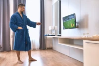Sada Navy Blue: župan KIMONO + pánský saunový kilt + osuška