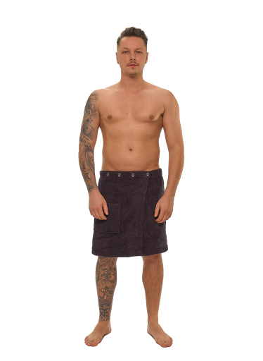 Pánský bavlněný saunový kilt Black Chocolate