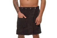 Sada Black Chocolate: župan s kapucí + pánský saunový kilt + osuška