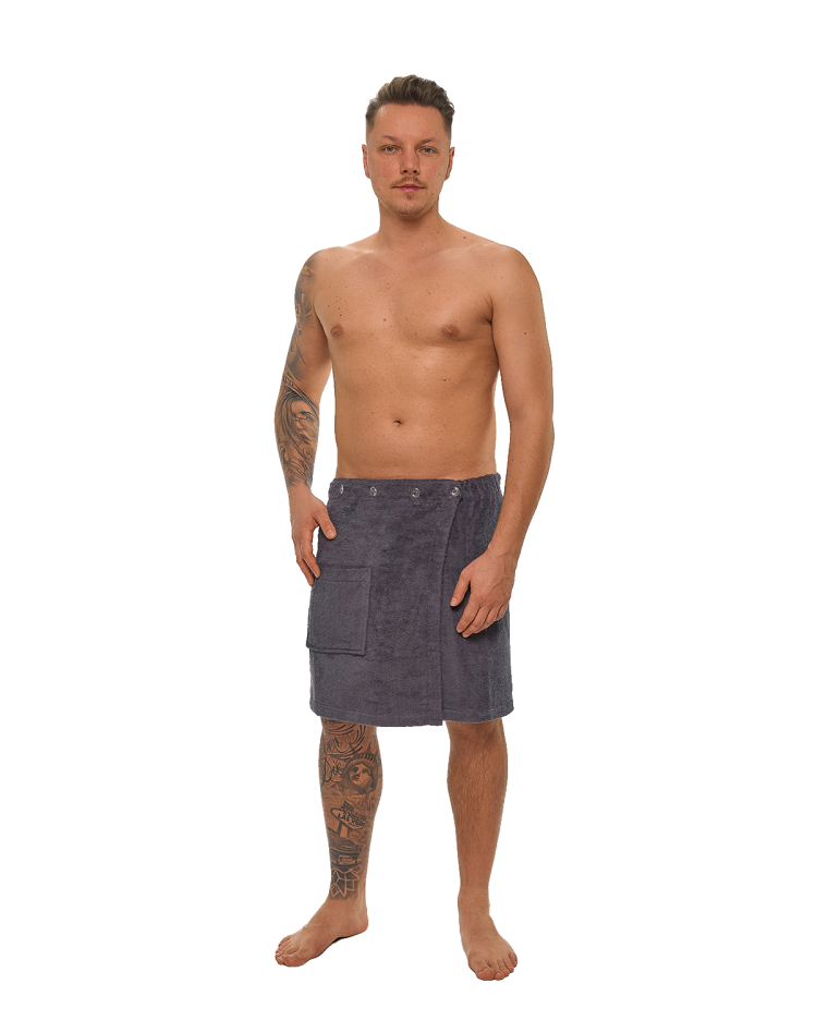 Pánský bavlněný saunový kilt, Tmavě šedá
