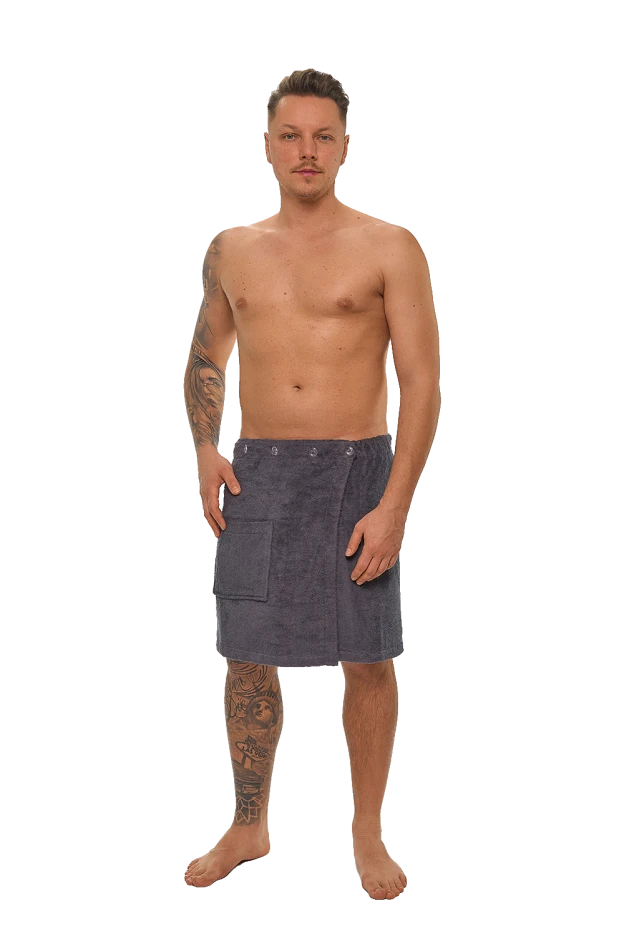 Pánský bavlněný saunový kilt, Tmavě šedá