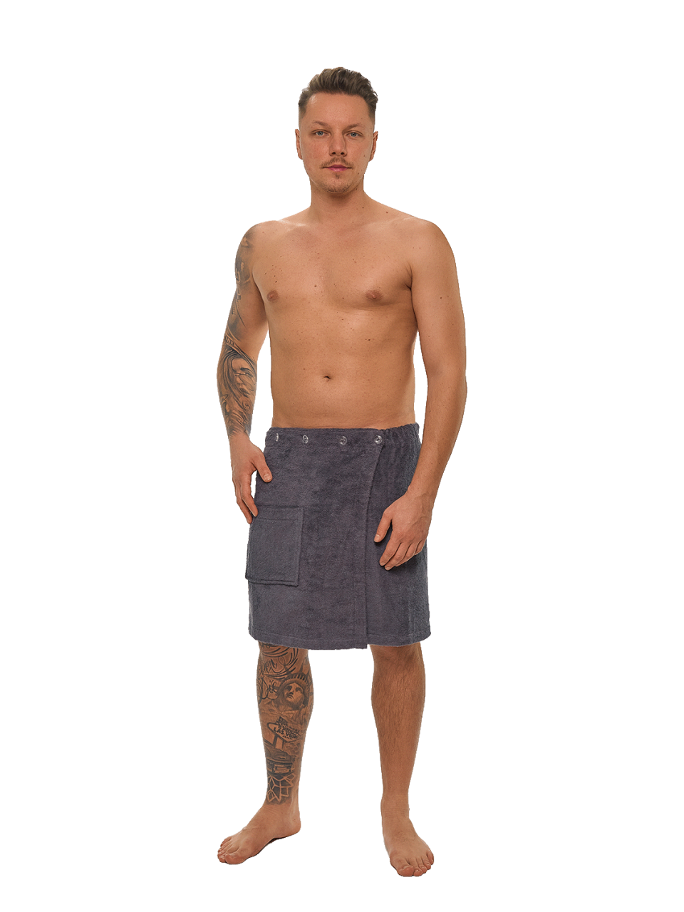Pánský bavlněný saunový kilt, Tmavě šedá