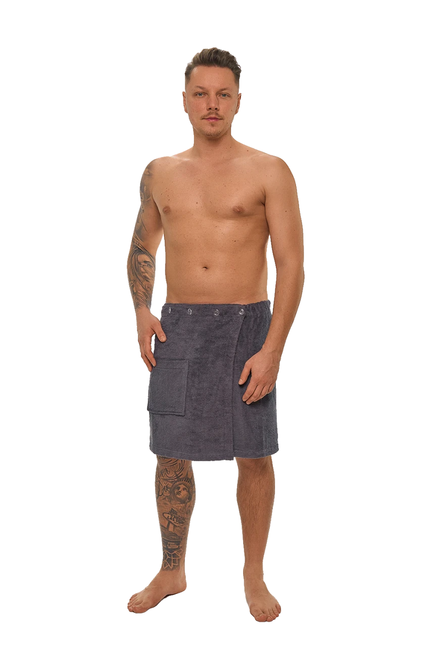 Pánský bavlněný saunový kilt, Tmavě šedá