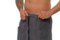 Sada Dark Grey: župan KIMONO + pánský saunový kilt + osuška