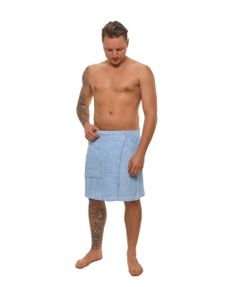 Pánský bavlněný saunový kilt Light Blue